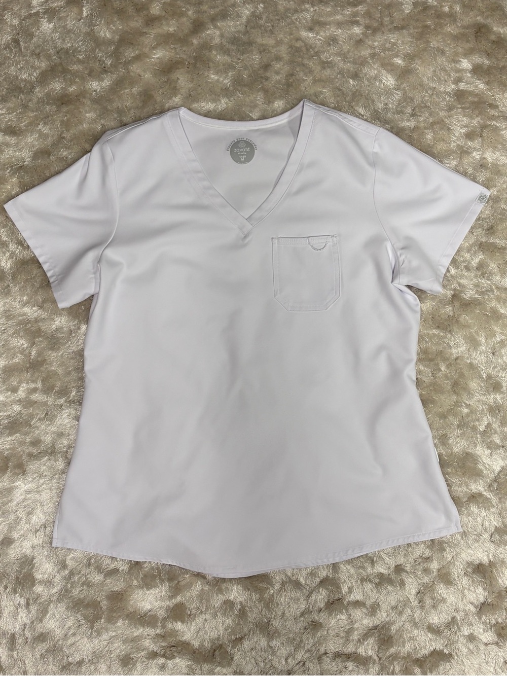 White V-Neck Women's Scrub Short Sleeve Top-CNA nursing student